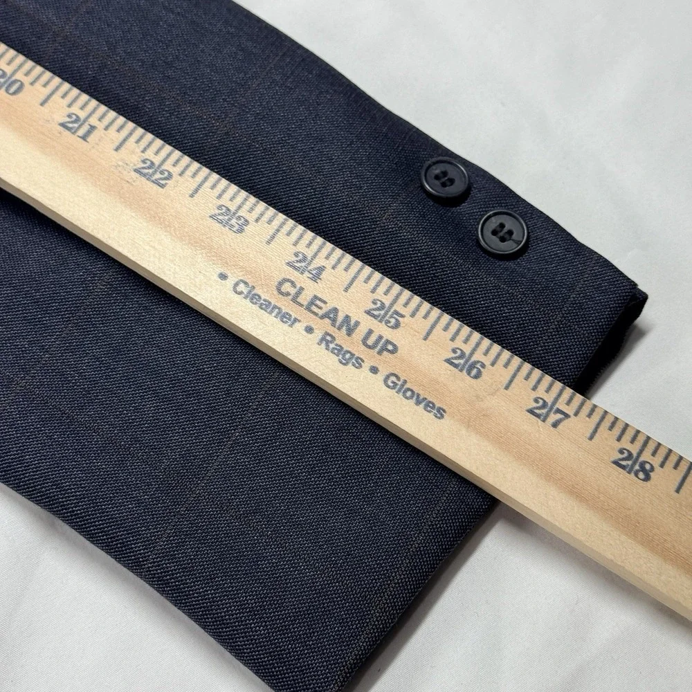 Brooks Brothers Pure Wool Suit Gray Prince of Wales Windowpane 44XL 37x32 USA